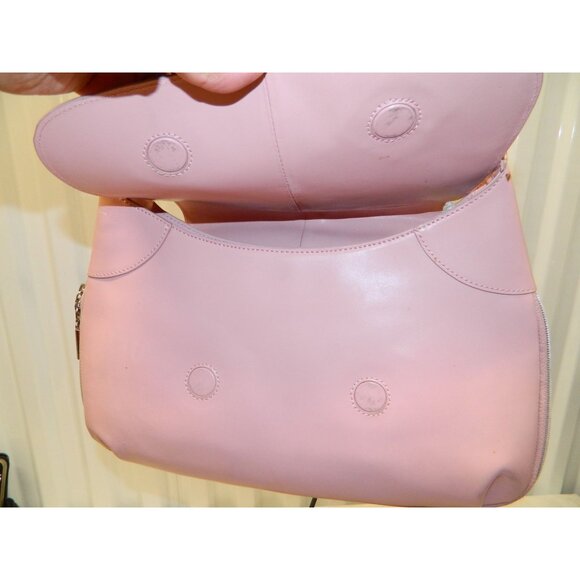 Wilsons Leather Light Pale Pink Leather Shoulder Bag W Zip Pockets Zip To Widen - Picture 5 of 12